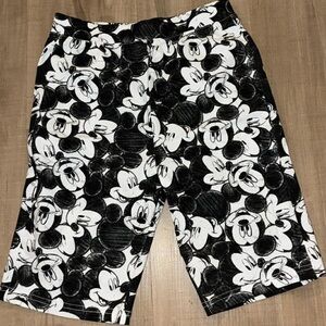Disney Black and White Mickey Face Print Shorts